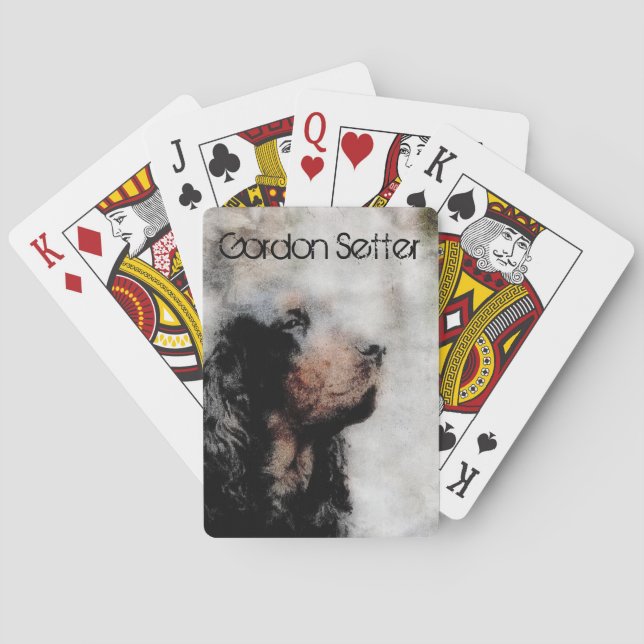 Grunge Gordon Setter Jugando Cartas (Reverso)