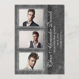 Grunge Grey 2016 Invitación de graduación