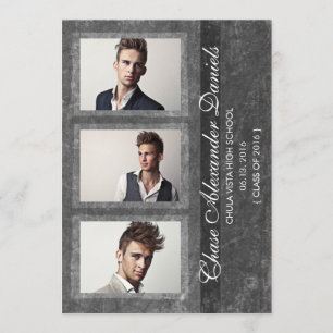 Grunge Grey 2016 Invitación de graduación