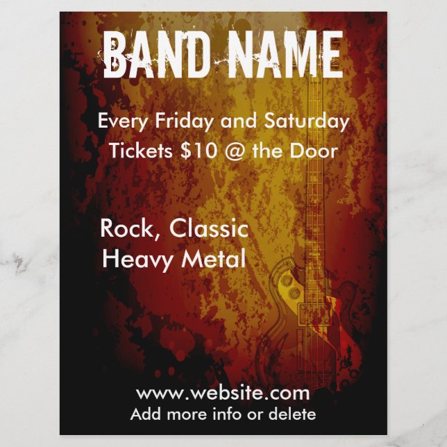 Grunge Guitar Flyer (Frente)