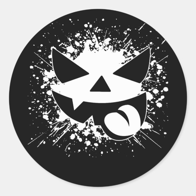 Grunge Halloween Calabaza Pegatina (Anverso)