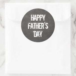 Grunge Happy Padre's Day Classic Round Pegatina