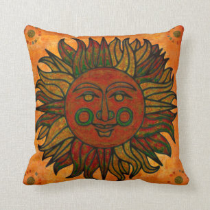 Grunge Harvest New Age Sun Decor Cojín decorativo