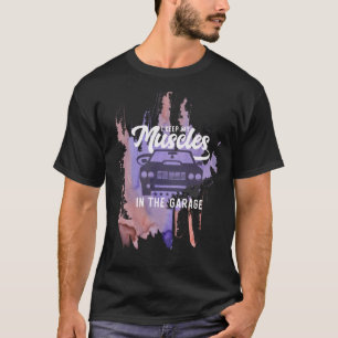 Grunge Muscle Car Graphic Design Camiseta negra