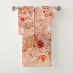Grunge patrón floral. Fondo coral.