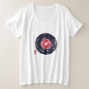Grunge Retro Del Registro Vinil Con Flores De Saku