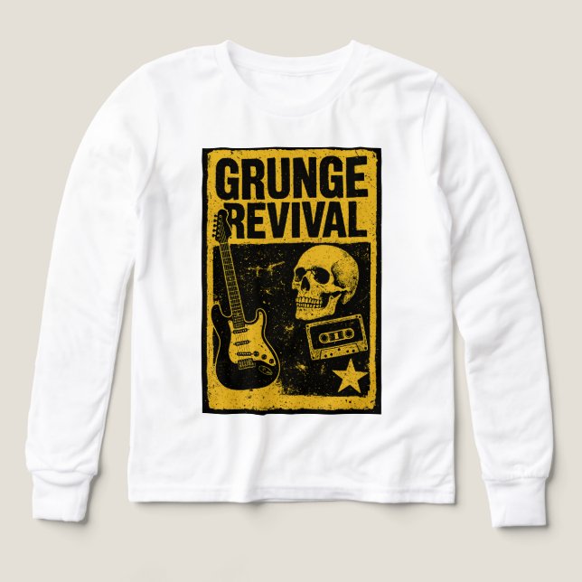 Grunge Revival Vintage Rock Poster Hoodie (Diseño frontal)