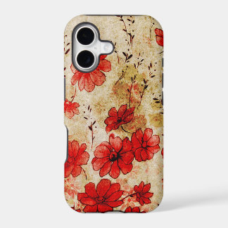Grunge rojo floral