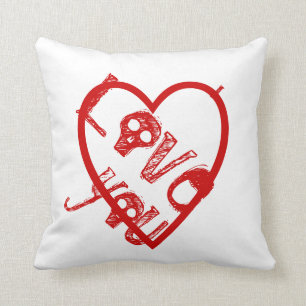 Grunge te amo para la funda de almohada de los