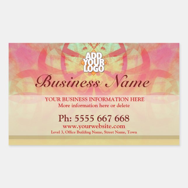 Grungy Art Abstact con Pegatinas de negocios con l (Anverso)