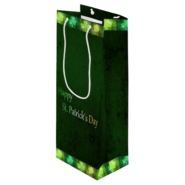 Grungy St. Patrick's Day Shamrock - Bolsa de regal (Angulo Anverso)