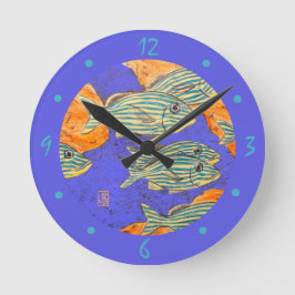 Grunts franceses (peces) Reloj de pared circular n