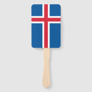 Grupo de abanicos con bandera de Islandia