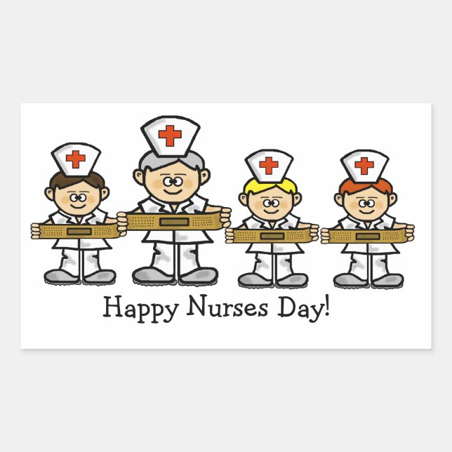 Grupo de enfermeras Pegatinas o etiquetas (Anverso)