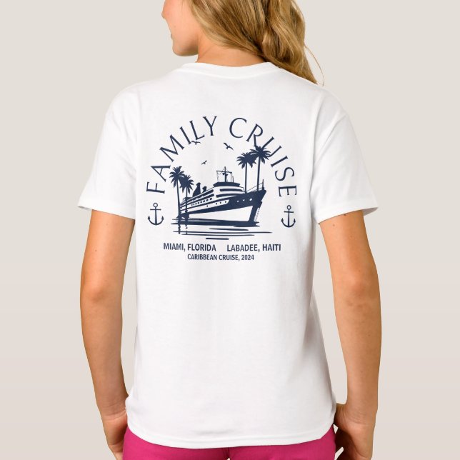 Grupo de familia de camisetas de crucero personali (Reverso)