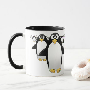 Grupo de Penquins en una taza de café