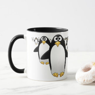 Grupo de Penquins en una taza de café