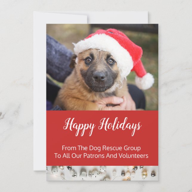 Grupo de Rescate de Perros Tarjeta de Navidad Empr (Anverso)