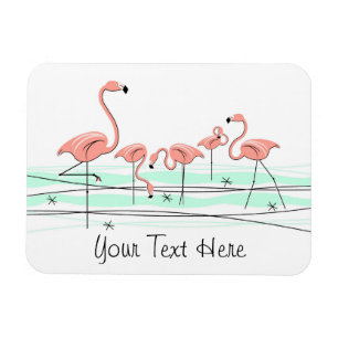 Grupo oceánico Flamingo Imán de texto flexible