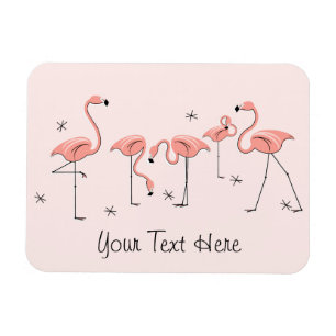 Grupo rosa Flamingo Imán de texto flexible