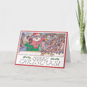 ¡Grupo Selfie de la tarjeta de Navidad del dibujo