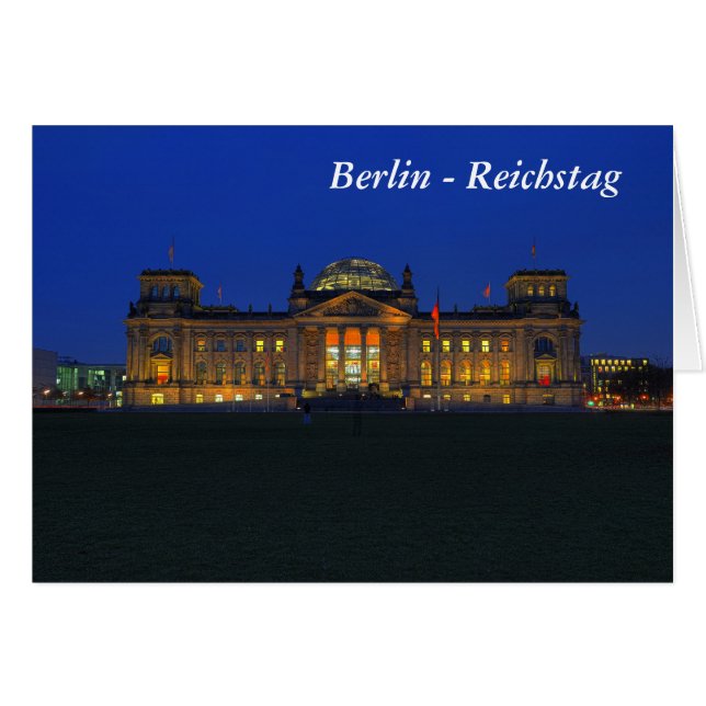 Grußkarte Berlin - Reichstag am Abend (Anverso (Horizontal))