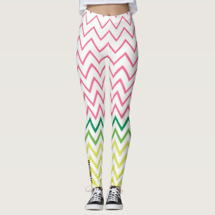 Guac & Glow: Leggings de Chevron Multicolor