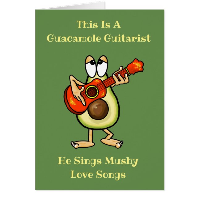 Guacamole Guitarist Romantic Greaming Card (Frente)
