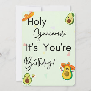 ¡Guacamole santo es tu cumpleaños! tarjeta 