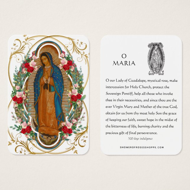 Guadalupe Virgen María Oración Española Tarjeta Sa (Anverso y reverso)