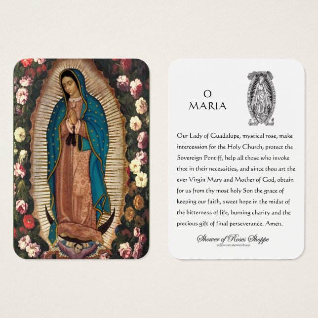 Guadalupe Virgen María Oración Española Tarjeta Sa (Anverso y reverso)