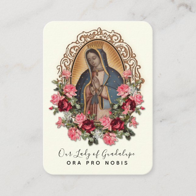 Guadalupe Virgen María Oración Española Tarjeta Sa (Anverso)