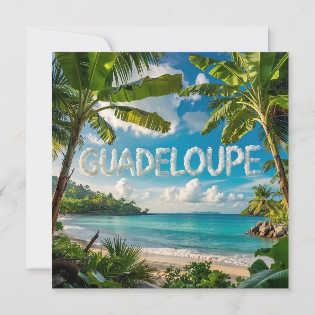 Guadeloupe Tropicale Paysage Caraïbes Aquarelle (Anverso)
