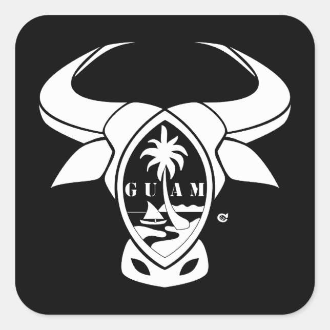 Guam Seal Caribou pegatina Sq-Lg (Anverso)