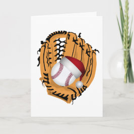 Guante y pelota de béisbol de Navidad