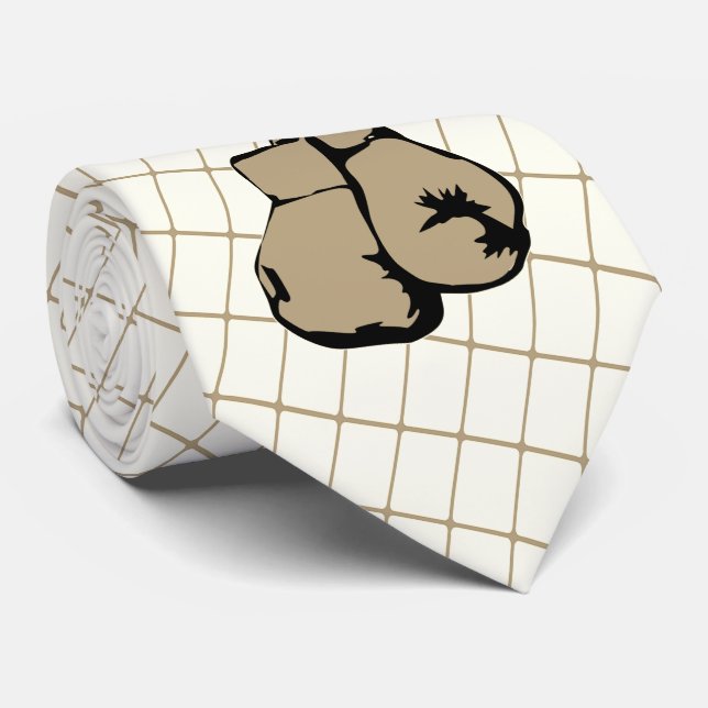 Guantes de boxeo en la corbata de Tan Check (Enrollado)