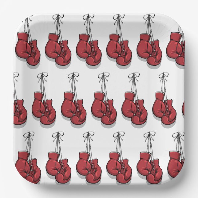 Guantes de Boxeo, Platos de Papel, Fiesta de Depor (Anverso)