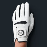 Guantes de golf monogramo para hombres y mujeres<br><div class="desc">Guantes de golf blancos monogramo Personalizado para hombres y mujeres. Accesorios personalizados con marcador de bola. Una idea de regalo de oro monogramada de moda para él o ella. Elegante plantilla de tipografía de script para nombre y letra inicial. Clásicos regalos de golf para hombres y mujeres. Ideas de regalo...</div>