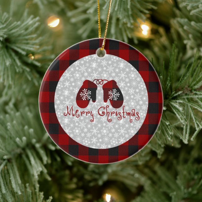 Guantes de Navidad adorno de cerámica (Árbol)