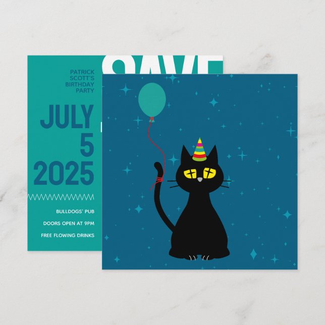 ¡GUARDA LA FECHA! - Tarjeta de cumpleaños divertid (Anverso / Reverso)