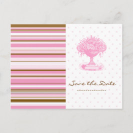 GUARDA LA FECHA, Tarjeta Postal Chic Rosa y Marrón