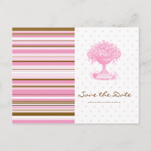 GUARDA LA FECHA, Tarjeta Postal Chic Rosa y Marrón