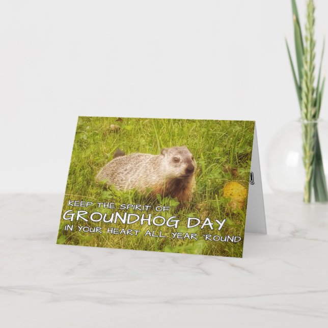 Guarda la tarjeta de saludo Spirit of Groundhog Da (Anverso)