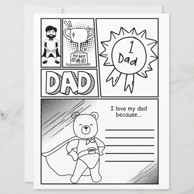 Guarda la tarjeta del día del padre del niño (Anverso)