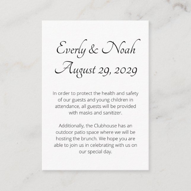 Guarda las tarjetas de seguridad y de información (Anverso)