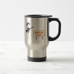 Guardacostas "que advierte: Taza del viaje de la