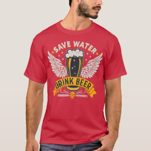 Guardar cerveza de bebida de agua camiseta premium