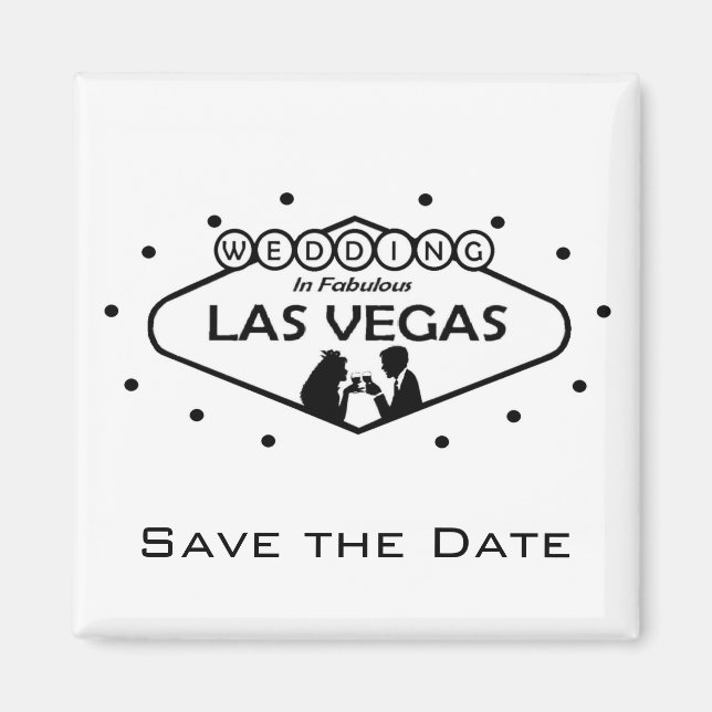 Guardar el Boda de fechas en el imán de Las Vegas (Frente)