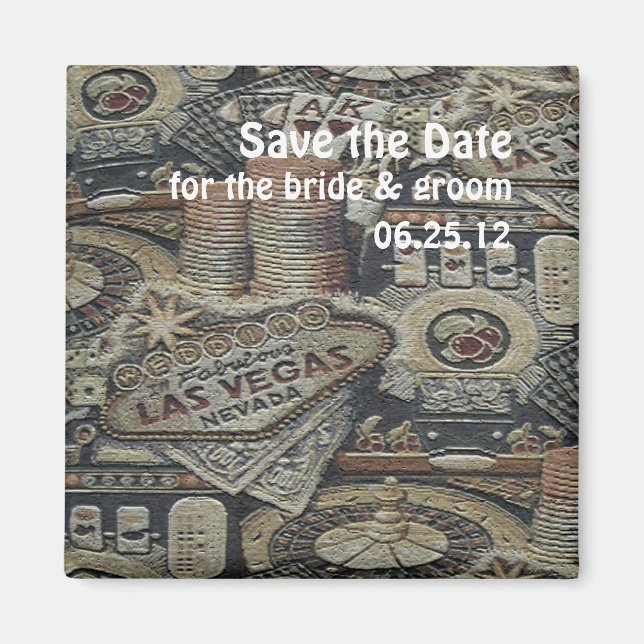 Guardar el Boda de fechas en el imán de Las Vegas (Frente)