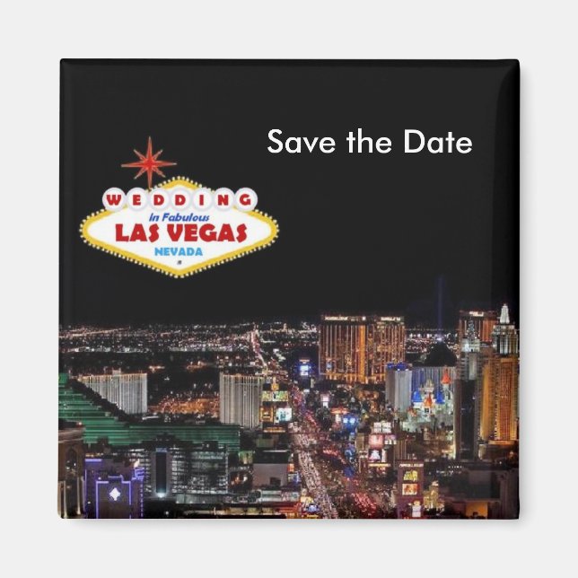 Guardar el BODA de fechas en el imán de Las Vegas (Frente)